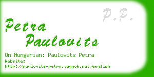 petra paulovits business card